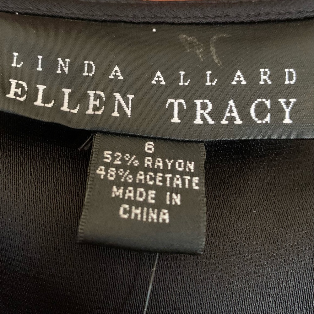 Ellen Tracy Black Rayon-Acetate Blouse
